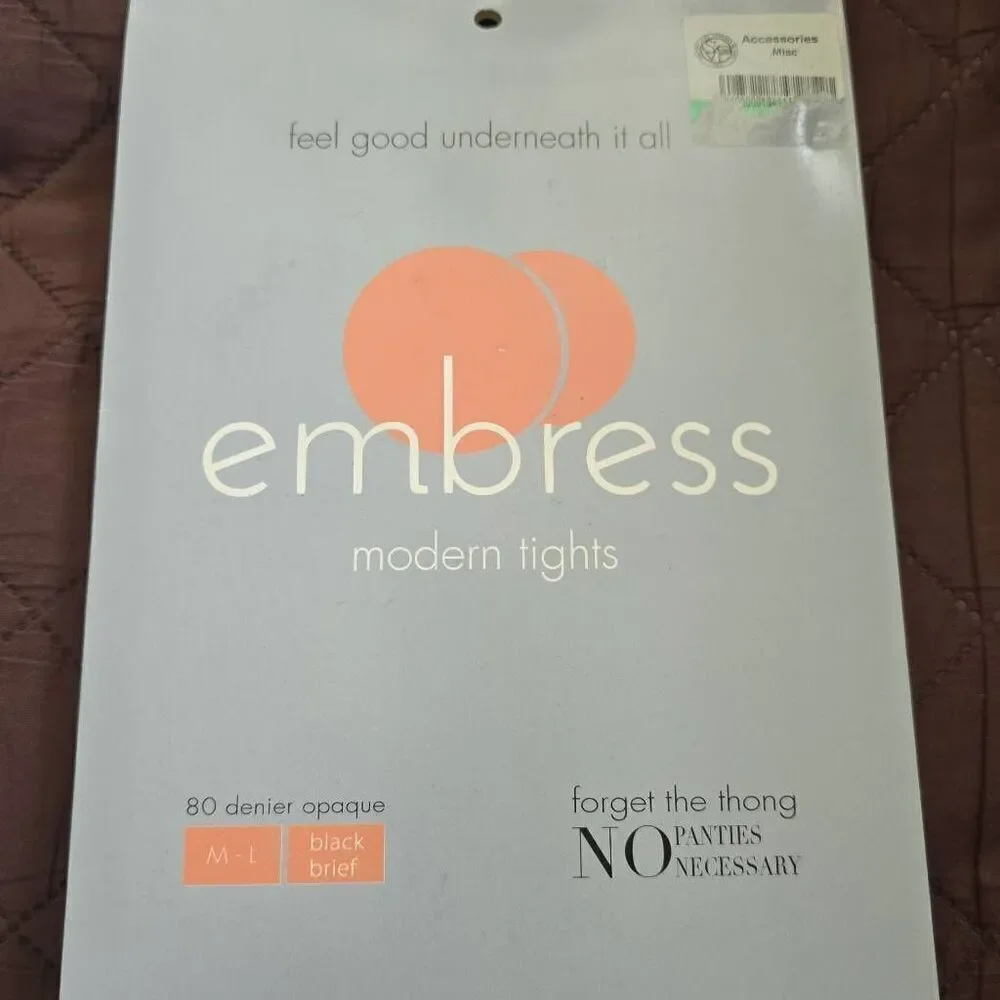 Embress Modern Tights, Black, Sz. M/L, New